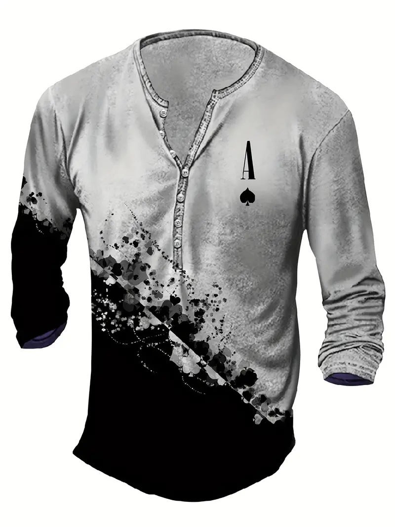Men's Digital Printing Casual Long Sleeve